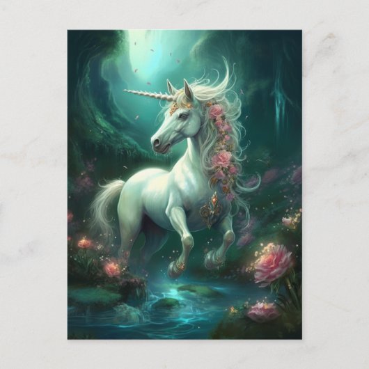 Unicorn Fantasy Art Briefkaart (Voorkant)