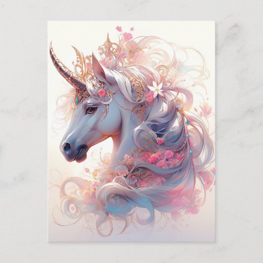 Unicorn Fantasy Art Briefkaart (Voorkant)
