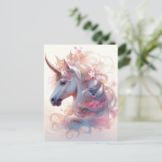 Unicorn Fantasy Art Briefkaart (Staand voorkant)