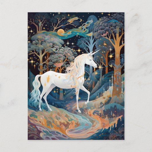 Unicorn Fantasy Art Briefkaart (Voorkant)
