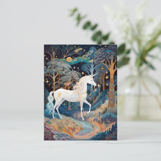 Unicorn Fantasy Art Briefkaart (Staand voorkant)