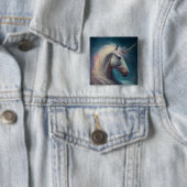 Unicorn Fantasy Art Button (In situ)