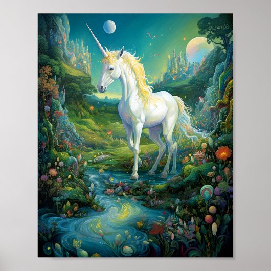 Unicorn Fantasy Art Poster (Voorkant)