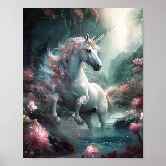 Unicorn Fantasy Art Poster (Voorkant)