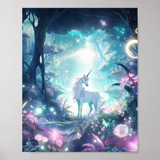 Unicorn Fantasy Art Poster (Voorkant)
