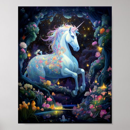 Unicorn Fantasy Art Poster (Voorkant)