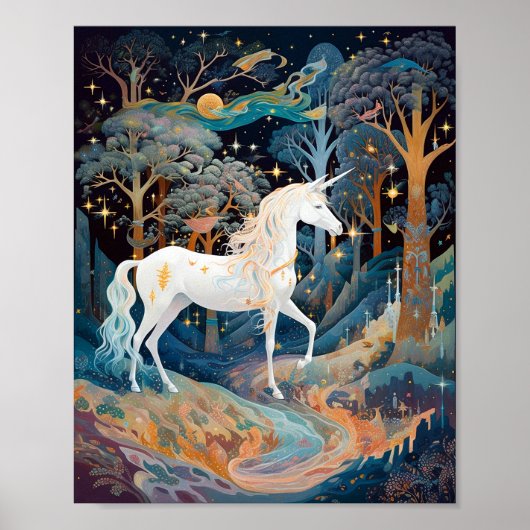 Unicorn Fantasy Art Poster (Voorkant)