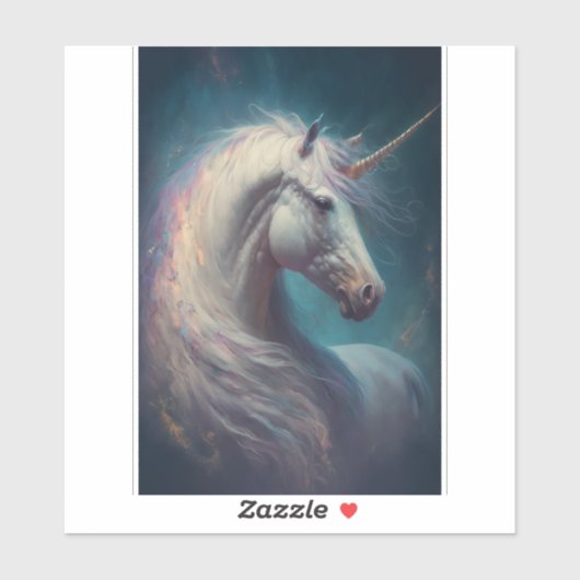 Unicorn Fantasy Art Sticker (Vel)