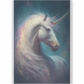 Unicorn Fantasy Art Sticker (Voorkant)