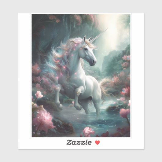 Unicorn Fantasy Art Sticker (Vel)