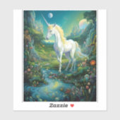 Unicorn Fantasy Art Sticker (Vel)