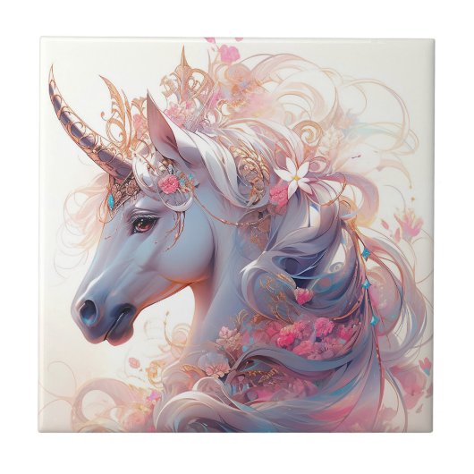 Unicorn Fantasy Art Tegeltje (Voorkant)