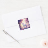 Unicorn Fantasy Art Vierkante Sticker (Envelop)