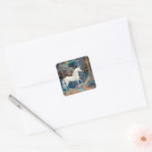 Unicorn Fantasy Art Vierkante Sticker (Envelop)