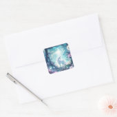 Unicorn Fantasy Art Vierkante Sticker (Envelop)