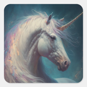Unicorn Fantasy Art Vierkante Sticker