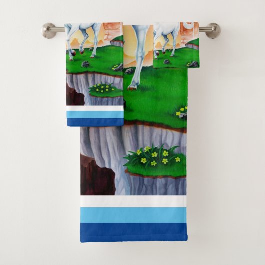 Unicorn fantasy badkamerhanddoeken bad handdoek (Insitu)