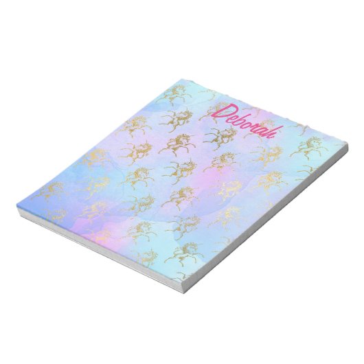 Unicorn Fantasy Beauely Blue en Pink Notitieblok (Linkerzijde)