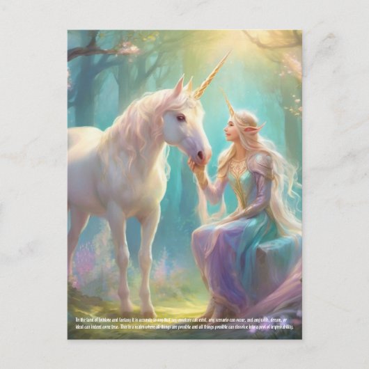 Unicorn Fantasy Briefkaart (Voorkant)