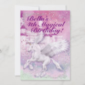 Unicorn Fantasy Castle Birthday Party Kaart (Voorkant)