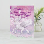 Unicorn Fantasy Castle Birthday Party Kaart (Staand voorkant)