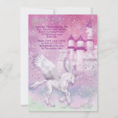 Unicorn Fantasy Castle Birthday Party Kaart (Achterkant)