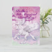 Unicorn Fantasy Castle Birthday Party Kaart (Staand voorkant)