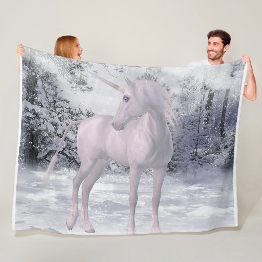 Unicorn Fantasy Fleece Blanket (In situ)
