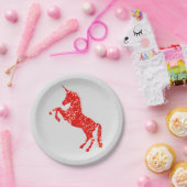 Unicorn fantasy girl papieren bordje (Feest)