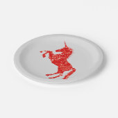 Unicorn fantasy girl papieren bordje (Gekanteld)