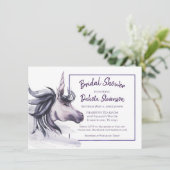 Unicorn Fantasy | Magische Paarse Waterverf Kaart (Staand voorkant)