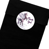 Unicorn Fantasy | Paarse Magische Partij Dank u Ronde Sticker