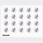 Unicorn Fantasy | Paarse Magische Waterverf Ronde Sticker (Vel)