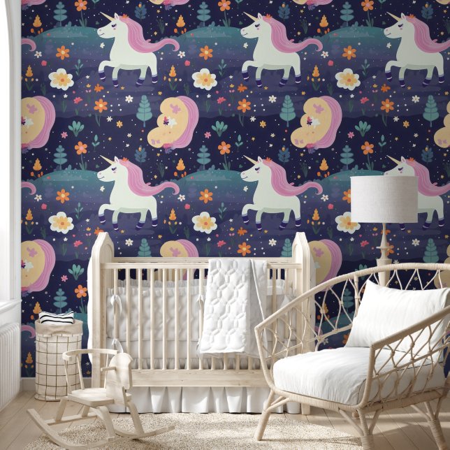 Unicorn Fantasy Pattern Behang (Kinderen)