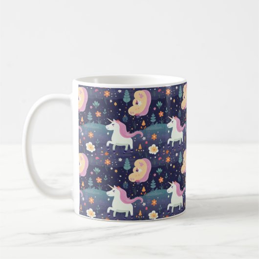 Unicorn Fantasy Pattern Koffiemok (Links)
