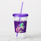 Unicorn  Fantasy Rainbow Gepersonaliseerde Acryli Acryl Drinkbeker (Achterkant)