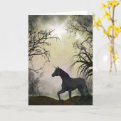 Unicorn Fantasy Wenskaart Kaart (Gele Bloem)