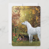 Unicorn Fantasy Woodland Birthday Party Kaart (Achterkant)