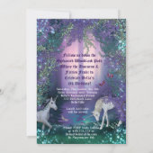 Unicorn Fantasy Woodland Verjaardagsfeest Kaart (Achterkant)