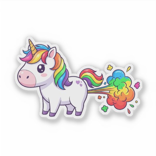 Unicorn Fart Sticker (Voorkant)