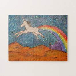 Unicorn Farting a Rainbow in the Sky Legpuzzel