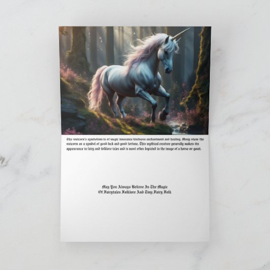 Unicorn Feestdagen Kaart (Binnen)