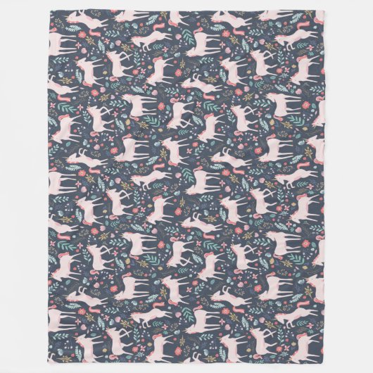 Unicorn Fields Fleece Deken (Voorkant)