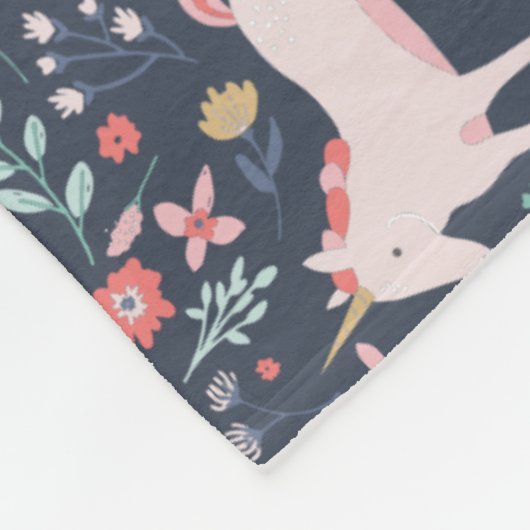Unicorn Fields Fleece Deken (Hoek)