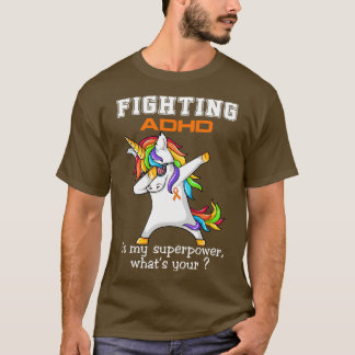 Unicorn Fighting ADHD is Mijn Superpower T-shirt