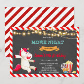 Unicorn film night party kaart (Voorkant / Achterkant)