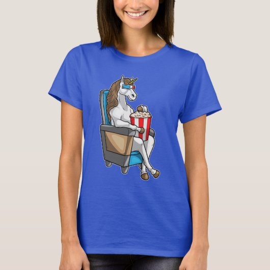 Unicorn Filmtheater Popcorn T-shirt (Voorkant)
