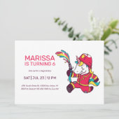 Unicorn Firefighter Cartoons Verjaardag Kaart (Staand voorkant)