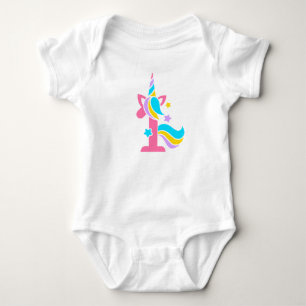 Unicorn First Birthday Roze en Paarse Unicorn Romper