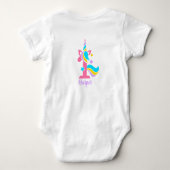 Unicorn First Birthday Roze en Paarse Unicorn Romper (Achterkant)